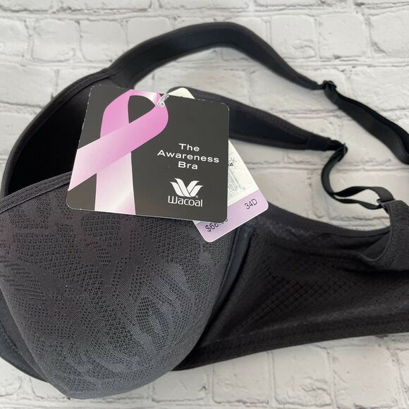 WACOAL AWARENESS CONTOUR BRA 853367 34D BLACK NEW WITH TAGS - Picture 4 of 4